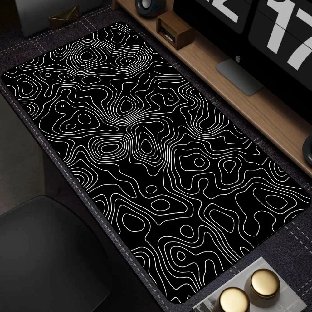 Art Mousepad 900X400 Black White Desk Protector Mat on the Table Pads Laptop Computer Mat Strata Liquid Mouse Pad Xxl Desk Mats