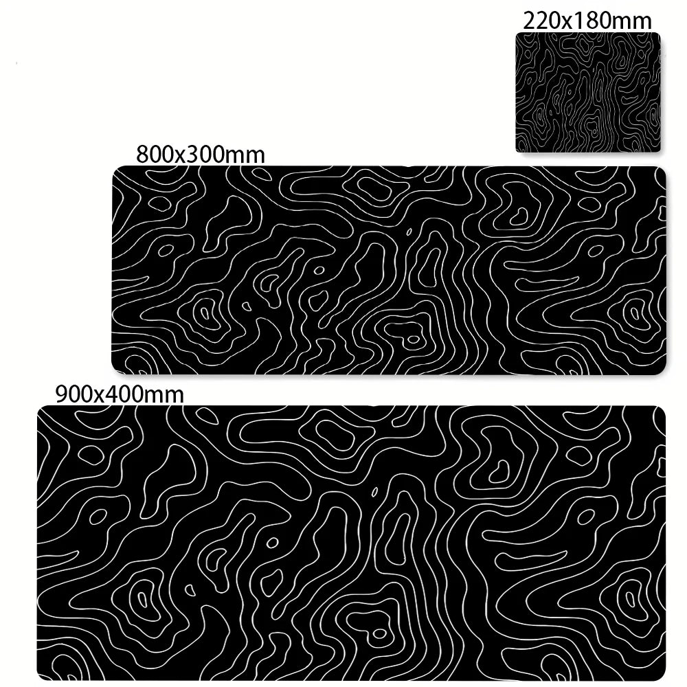 Art Mousepad 900X400 Black White Desk Protector Mat on the Table Pads Laptop Computer Mat Strata Liquid Mouse Pad Xxl Desk Mats