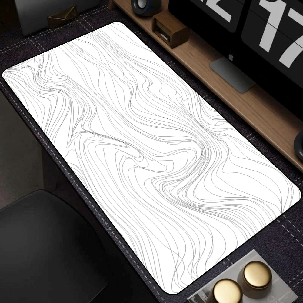 Art Mousepad 900X400 Black White Desk Protector Mat on the Table Pads Laptop Computer Mat Strata Liquid Mouse Pad Xxl Desk Mats