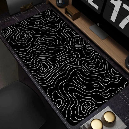 Art Mousepad 900X400 Black White Desk Protector Mat on the Table Pads Laptop Computer Mat Strata Liquid Mouse Pad Xxl Desk Mats